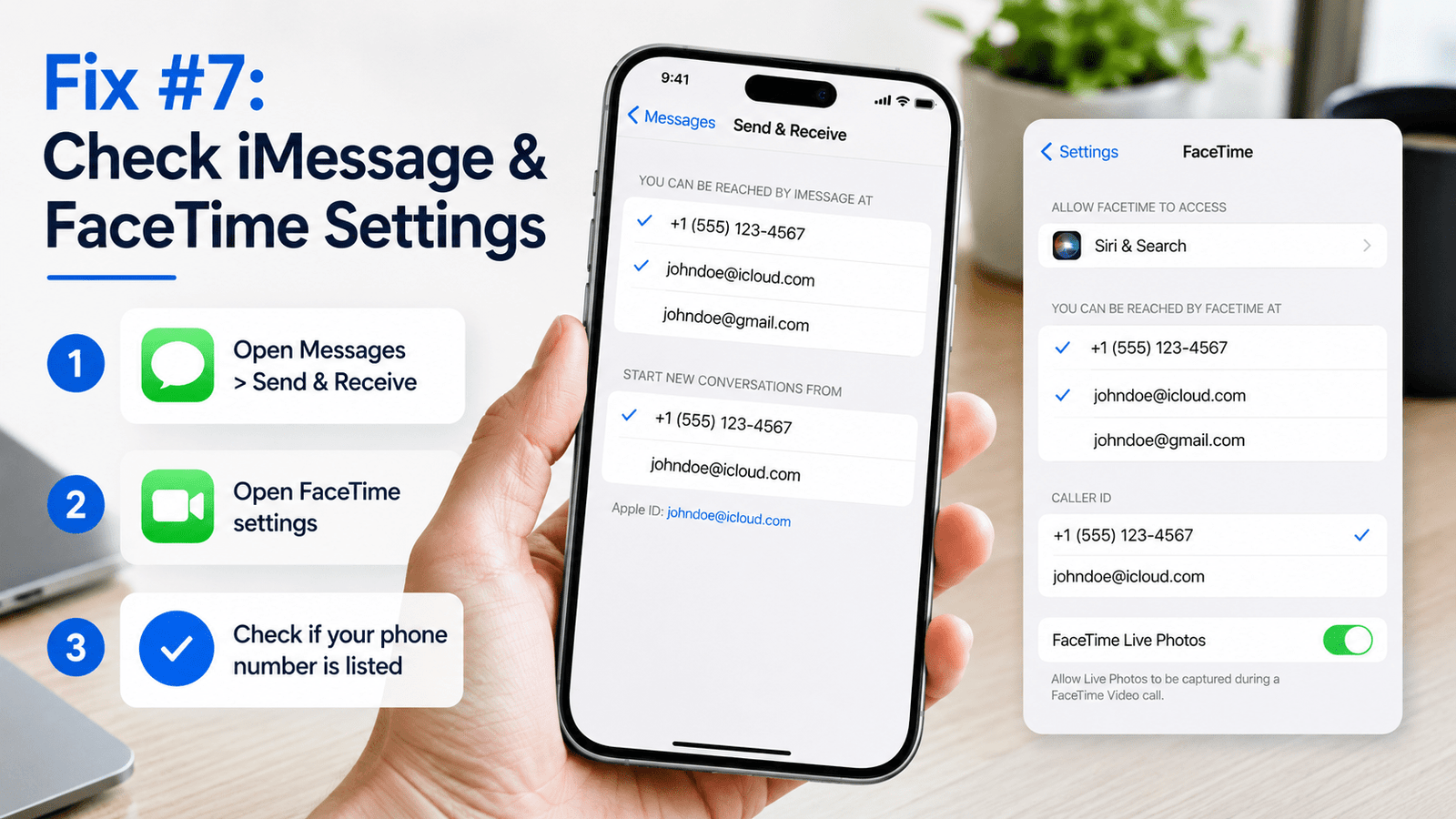 Fix #7: iMessage and FaceTime Settings