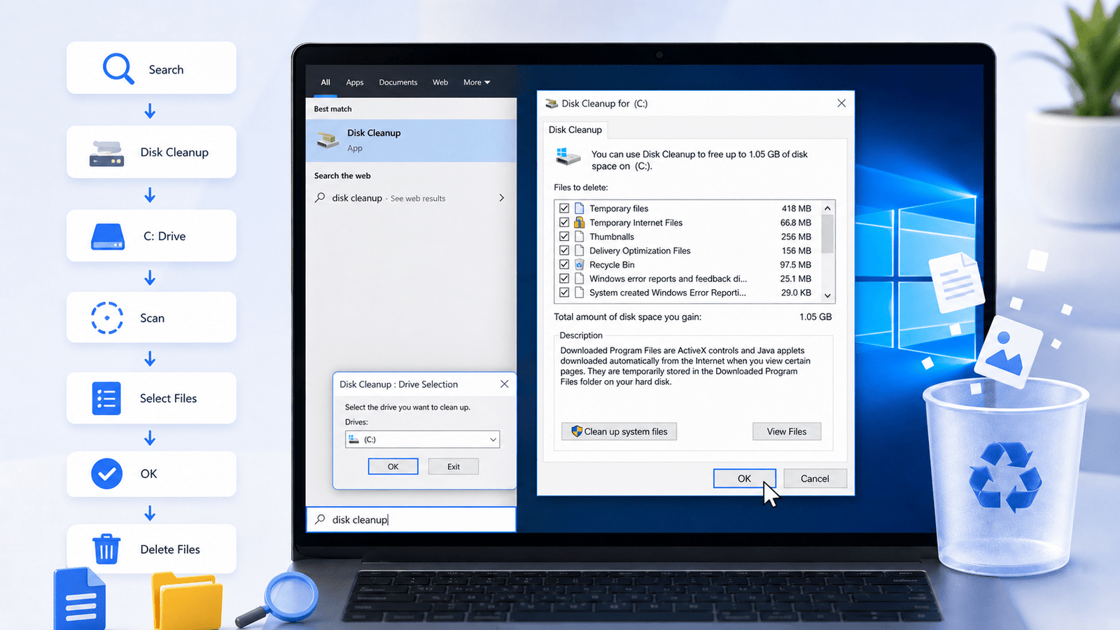 Method 2: Use Disk Cleanup to Remove Temp Files