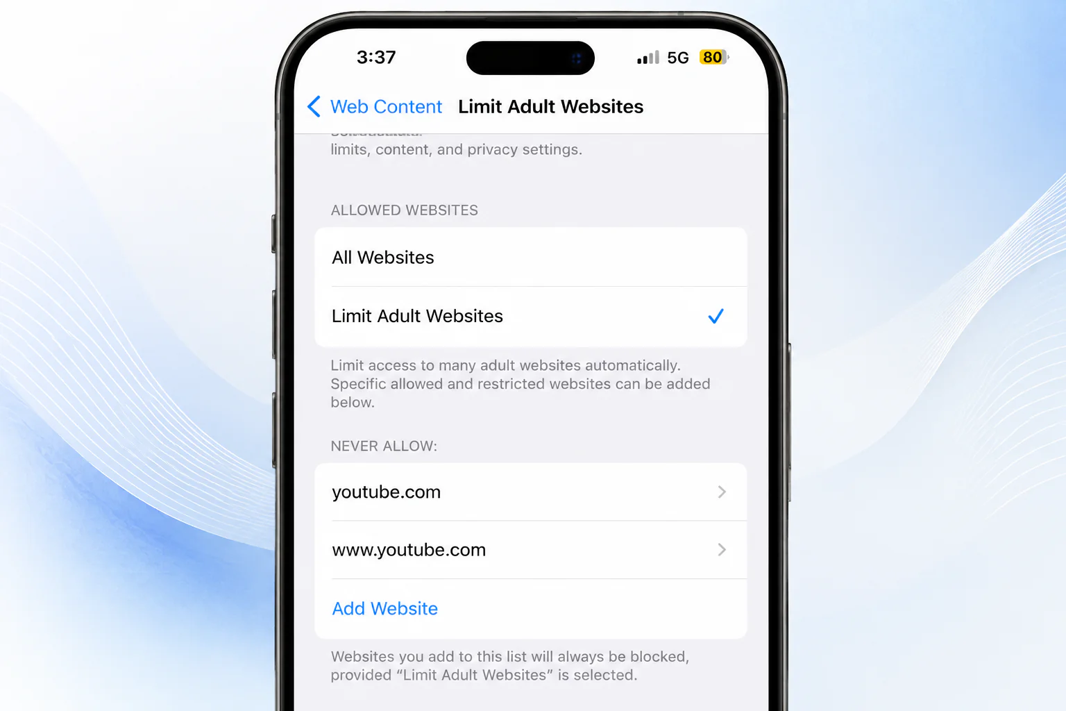 websites blocked should be restricted from further access.
