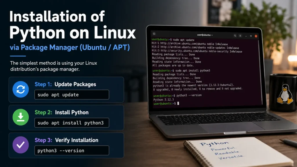 Installation of Python on Linux via Package Manager